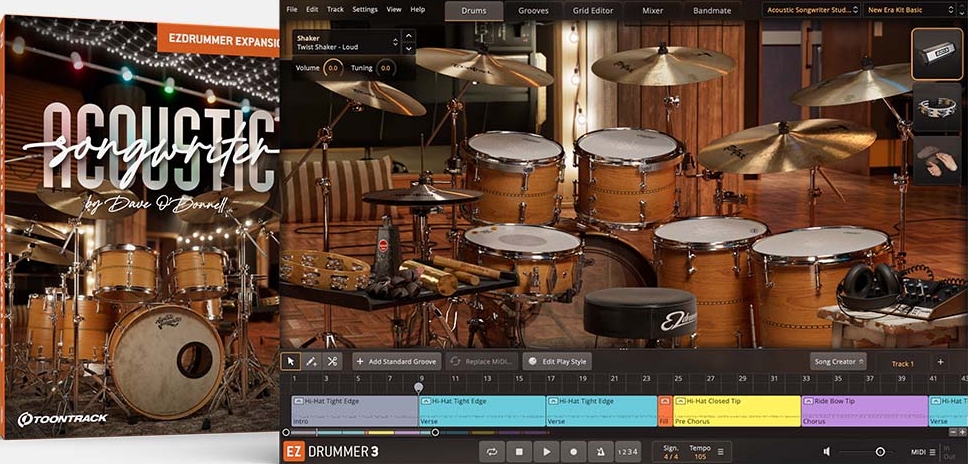 Toontrack Acoustic Songwriter EZX -    for EZdrummer 3